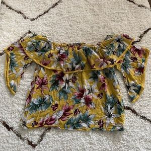 Off shoulder flower blouse